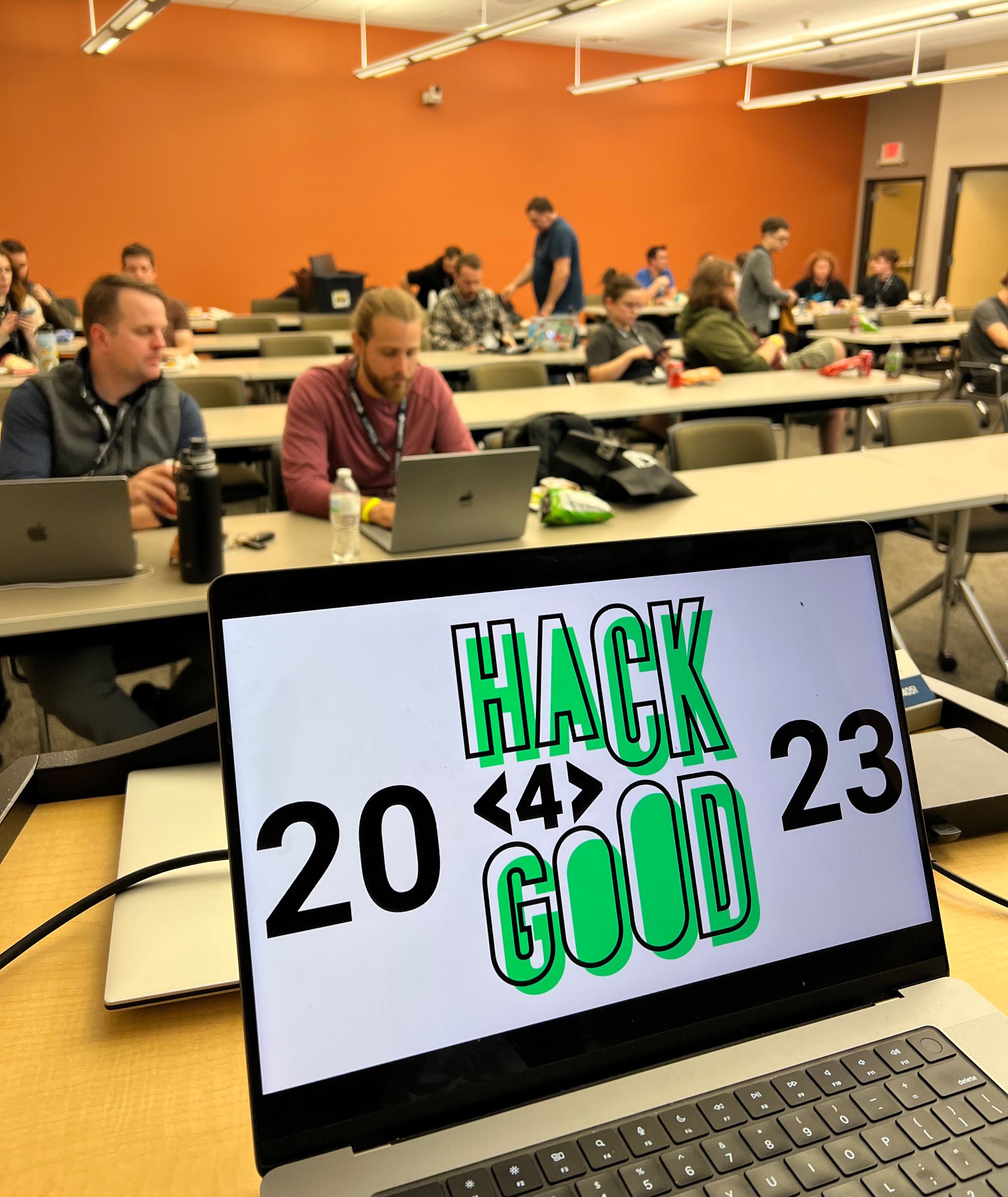 Hack for Good logo on computer